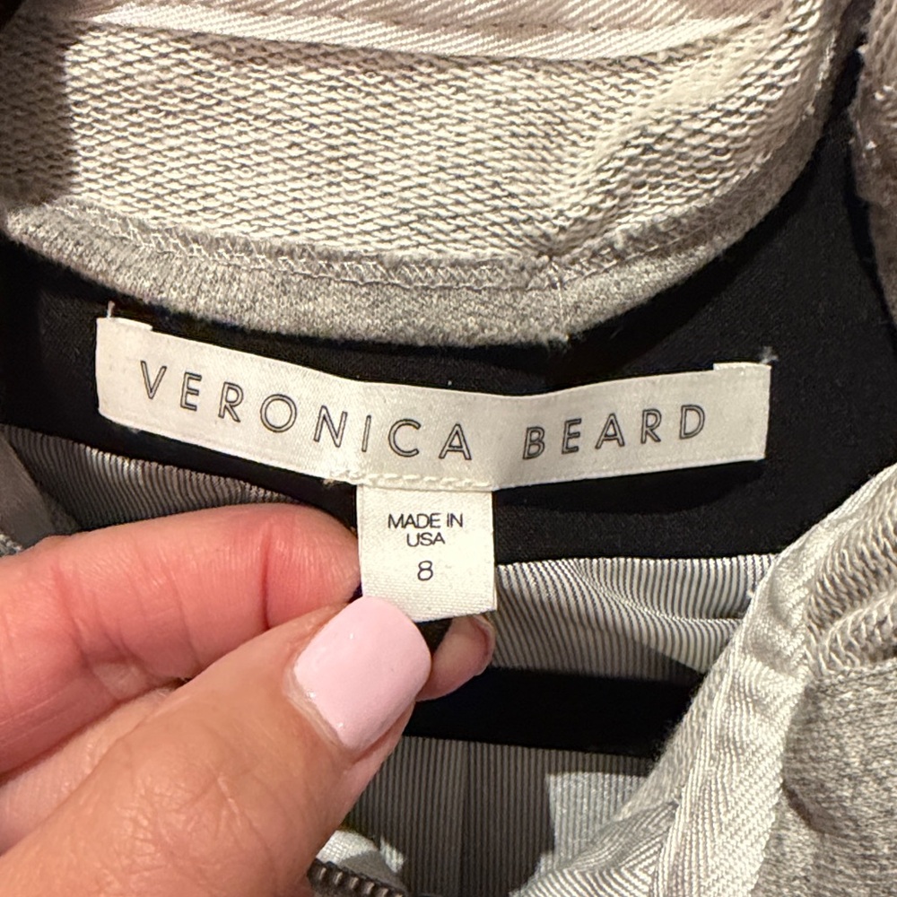 Veronica Beard army blazer with zip-in grey hoodie dickie, size 8 - Picture 4 of 12
